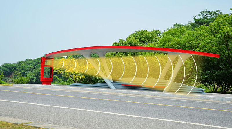 公交站臺(tái)，定向擴(kuò)聲音箱