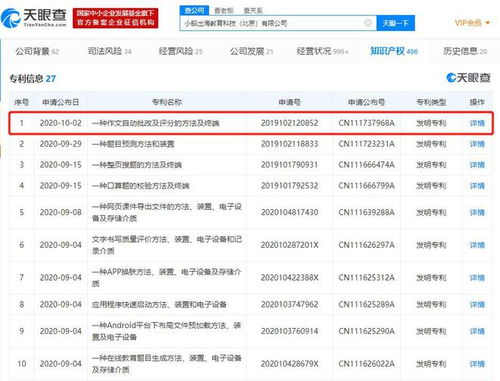 作業(yè)幫申請作文自動批改及評分發(fā)明專利 科技中介服務(wù)賦能教育評價新維度